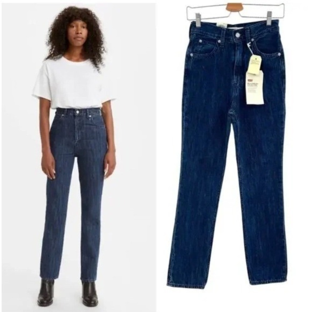 Levi's Wellthread High Loose Jeans Women 30x31 Dark Wash‎ Indigo